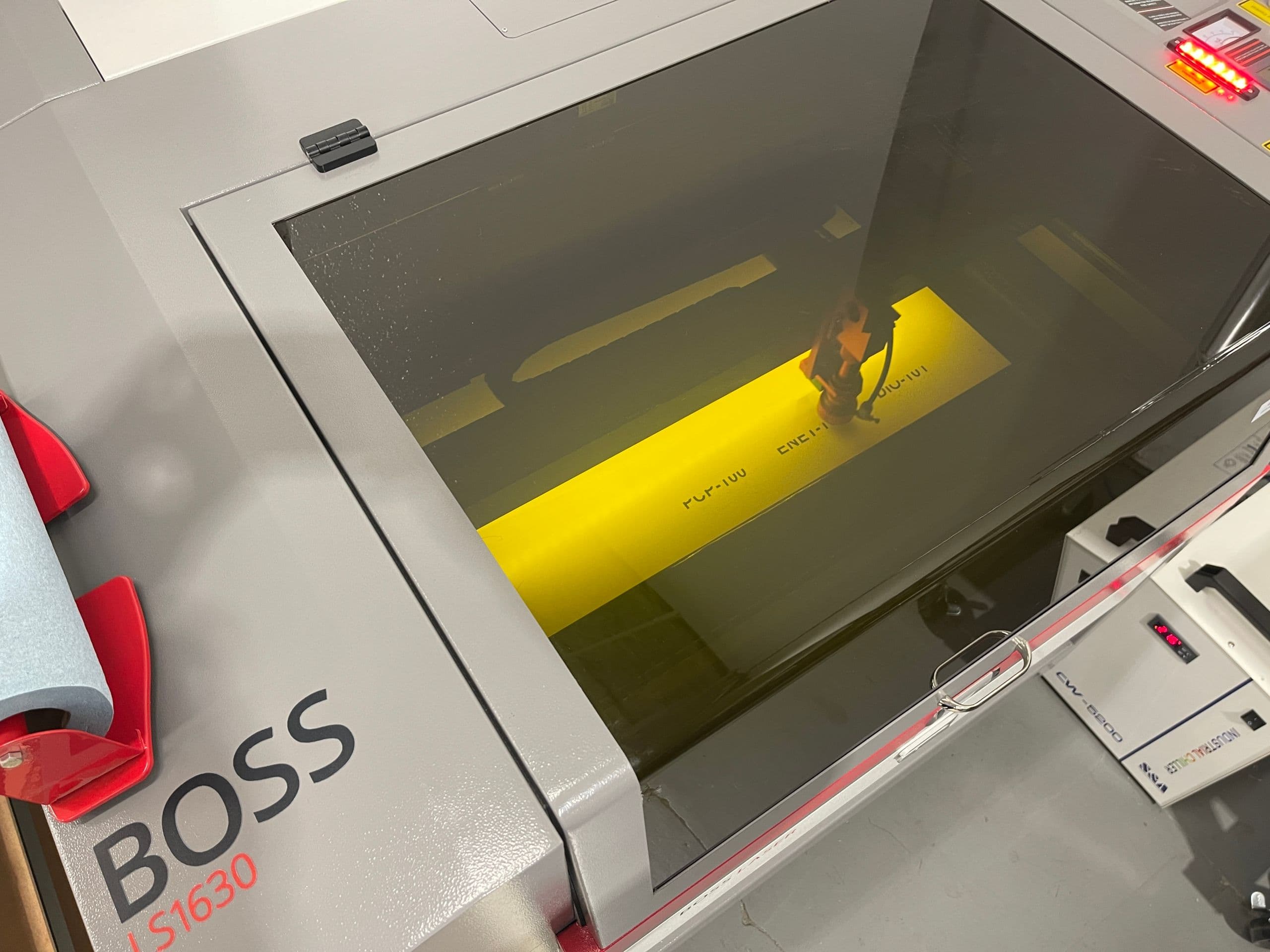 Laser making control panel signage